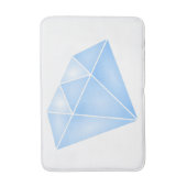 Glanzend blauw diamant karaat badmat (Voorkant Verticaal)