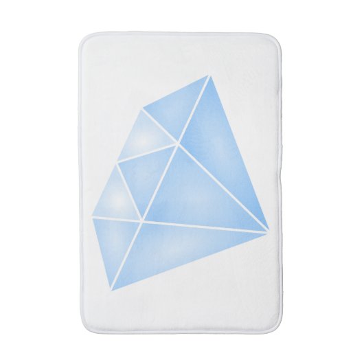 Glanzend blauw diamant karaat badmat (Voorkant Verticaal)