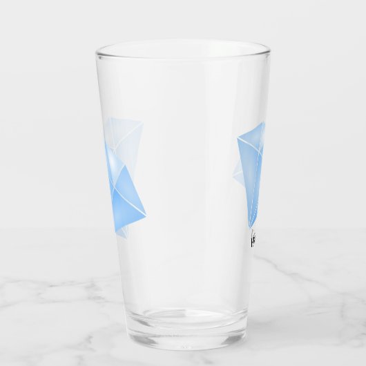 Glanzend blauw diamant karaat glas (Rechts)