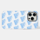 Glanzend blauw diamant karaat iPhone hoesje (Achterkant horizontaal)