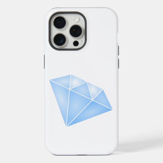 Glanzend blauw diamant karaat iPhone hoesje (Achterkant)