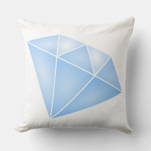 Glanzend blauw diamant karaat kussen