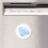 Glanzend blauw diamant karaat magneet (Insitu (Vaatwasser))