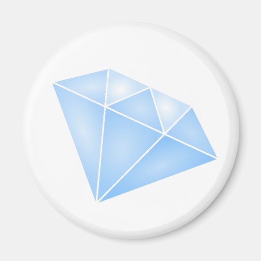 Glanzend blauw diamant karaat magneet (Voorkant)