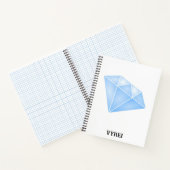 Glanzend blauw diamant karaat notitieboek (Binnen)