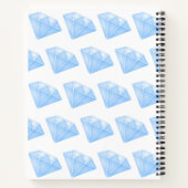 Glanzend blauw diamant karaat notitieboek (Achterkant)