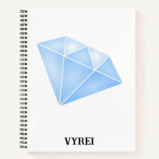 Glanzend blauw diamant karaat notitieboek (Voorkant)