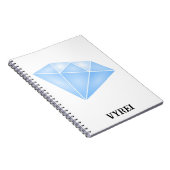 Glanzend blauw diamant karaat notitieboek (Rechterzijde)