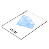Glanzend blauw diamant karaat notitieboek (Linkerzijde)