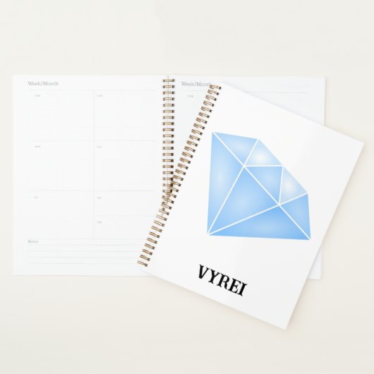 Glanzend blauw diamant karaat planner (Display)