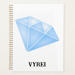 Glanzend blauw diamant karaat planner