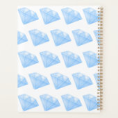 Glanzend blauw diamant karaat planner (Achterkant)