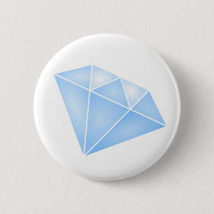 Glanzend blauw diamant karaat ronde button 5,7 cm