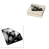 Glanzend blauw diamant karaat rubberstempel (Gestempeld)