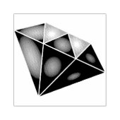 Glanzend blauw diamant karaat rubberstempel (Afrduk)