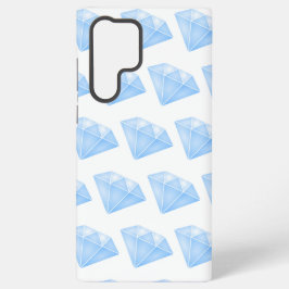 Glanzend blauw diamant karaat samsung galaxy hoesje