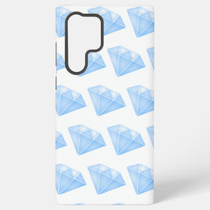 Glanzend blauw diamant karaat samsung galaxy hoesje