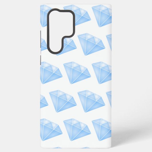 Glanzend blauw diamant karaat samsung galaxy hoesje (Achterkant)