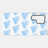 Glanzend blauw diamant karaat samsung galaxy hoesje (Achterkant horizontaal)