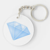 Glanzend blauw diamant karaat sleutelhanger (Achterkant)