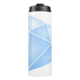 Glanzend blauw diamant karaat thermosbeker