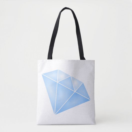 Glanzend blauw diamant karaat tote bag (Voorkant)