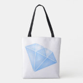 Glanzend blauw diamant karaat tote bag (Achterkant)