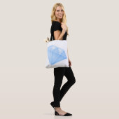 Glanzend blauw diamant karaat tote bag (Op model)