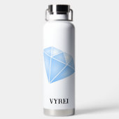 Glanzend blauw diamant karaat waterfles (Achterkant)