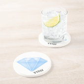 Glanzend blauw diamant karaat zandsteen onderzetter (Zijkant)