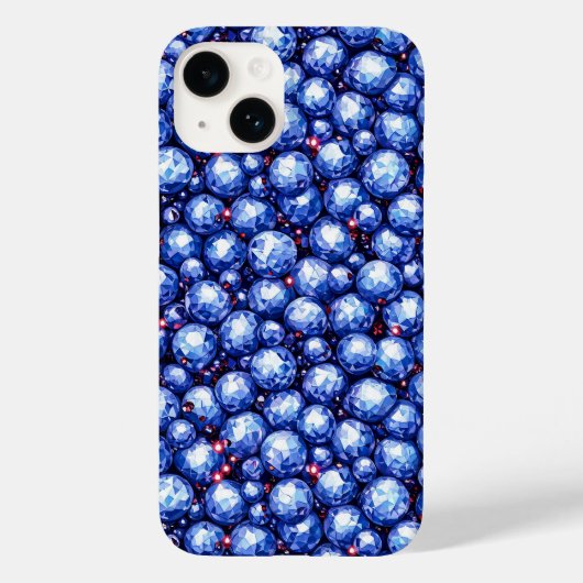 Glanzend blauw edelstenen patroon Case-Mate iPhone case (Achterkant)
