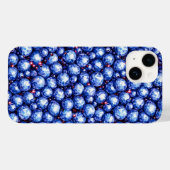 Glanzend blauw edelstenen patroon Case-Mate iPhone case (Achterkant (horizontaal))