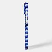 Glanzend blauw edelstenen patroon Case-Mate iPhone case (Achterkant / Links)
