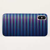 Glanzend blauw gestreept patroon Case-Mate iPhone case (Achterkant (horizontaal))