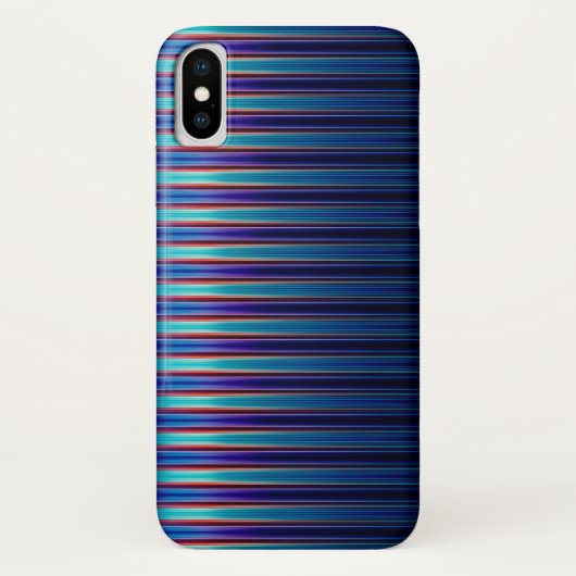 Glanzend blauw gestreept patroon Case-Mate iPhone case (Achterkant)