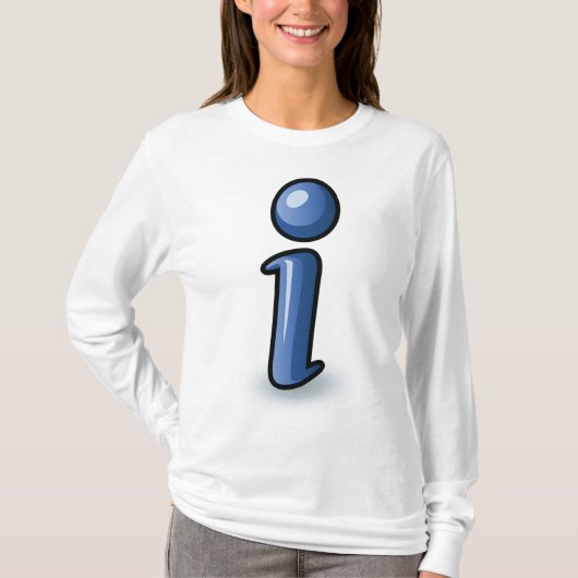 Glanzend Blauw Info-Icoon Symbool T-shirt (Voorkant)