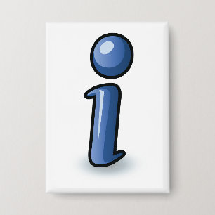 Glanzend Blauw Informatie-Icoon Symbool Button