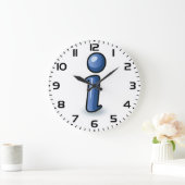 Glanzend Blauw Informatie Icoon Symbool Grote Klok (Huis)