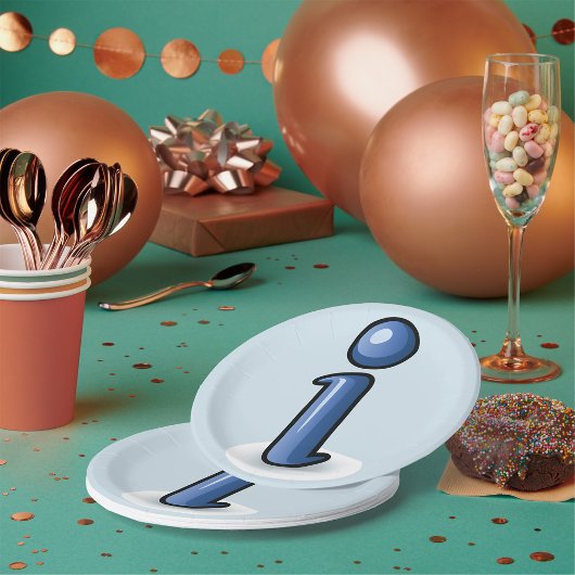 Glanzend Blauw Informatie-Icoon Symbool Papieren Bordje