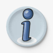 Glanzend Blauw Informatie-Icoon Symbool Papieren Bordje (Voorkant)