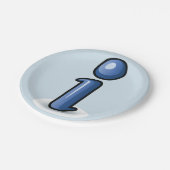 Glanzend Blauw Informatie-Icoon Symbool Papieren Bordje (Gekanteld)