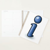 Glanzend Blauw Informatie-Icoon Symbool Planner (Display)
