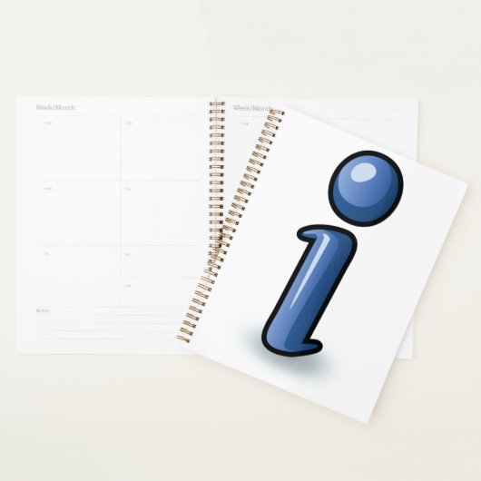 Glanzend Blauw Informatie-Icoon Symbool Planner (Display)