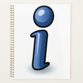 Glanzend Blauw Informatie-Icoon Symbool Planner (Voorkant)