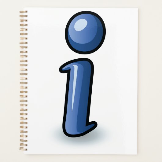 Glanzend Blauw Informatie-Icoon Symbool Planner (Voorkant)
