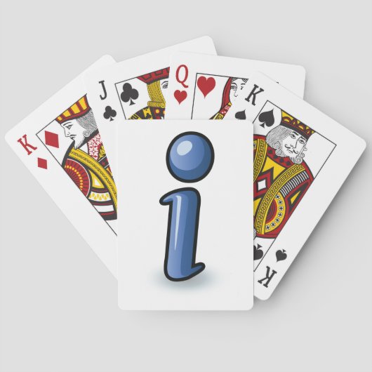 Glanzend Blauw Informatie Icoon Symbool Pokerkaarten (Achterkant)