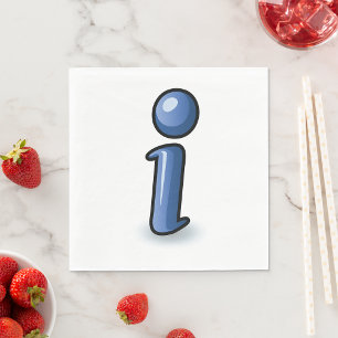 Glanzend Blauw Informatie Icoon Symbool Servet