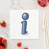 Glanzend Blauw Informatie Icoon Symbool Servet (Insitu)