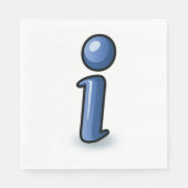 Glanzend Blauw Informatie Icoon Symbool Servet (Voorkant)