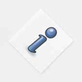 Glanzend Blauw Informatie Icoon Symbool Servet (Hoek)